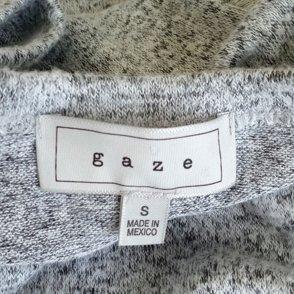Gaze Women's Soft Grey w Red Blue & White Racer Stripes Long Sleeve Sweater S - Picture 2 of 10